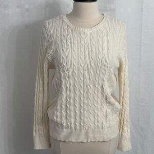 St John Bay Women's Classic Crewneck Cable Knit Sweater